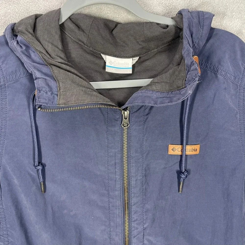 Columbia Utility Jacket Women Large Navy Blue Hooded Cinched Waist Gorpcore